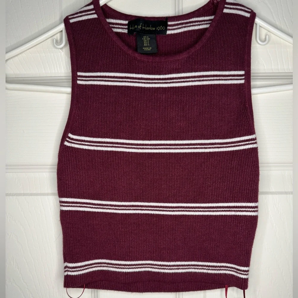 NWOT Striped Ribbed Crop Top Small - Picture 4 of 4